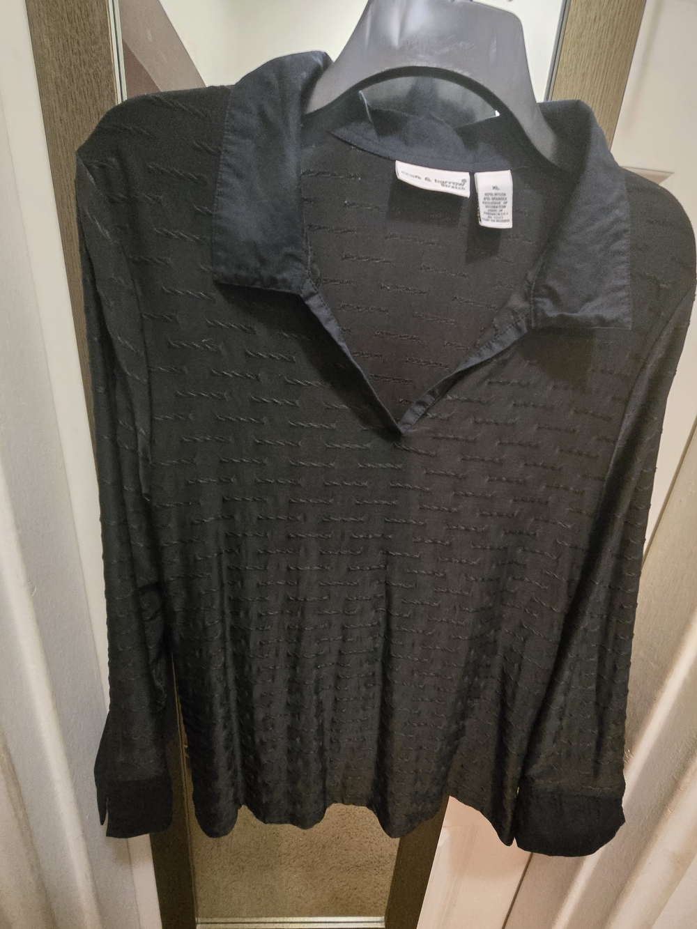 Black Long-Sleeve Polo Shirt - Unknown Brand